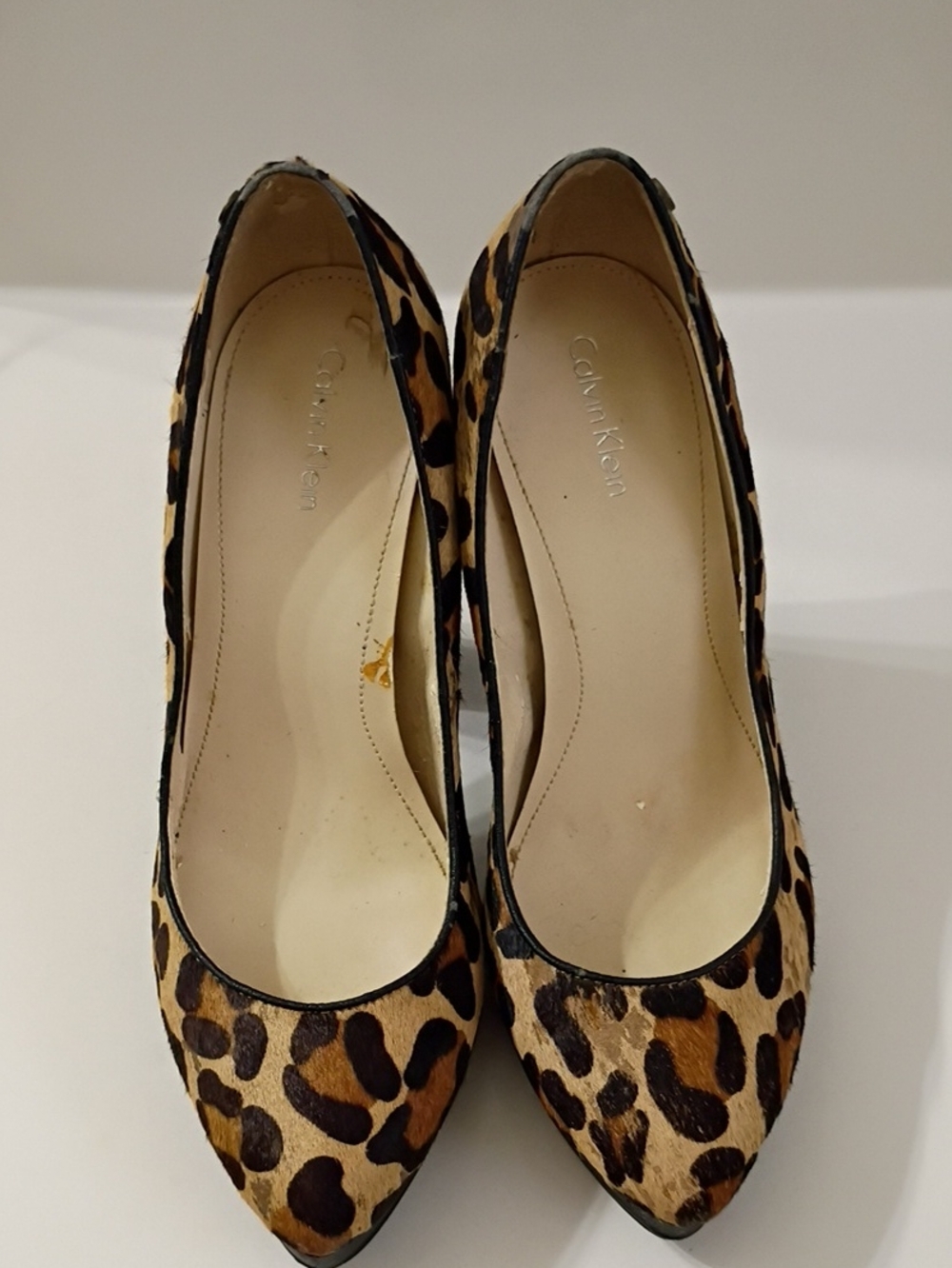 Calvin Klein Leopard-Print Pointed Toe Pumps - Brown & Black